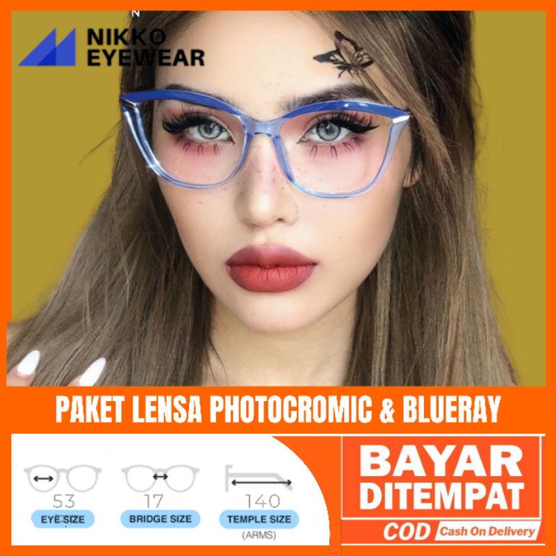 Paket Kacamata 2103 Lensa Antiradiasi Photocromic Blueray