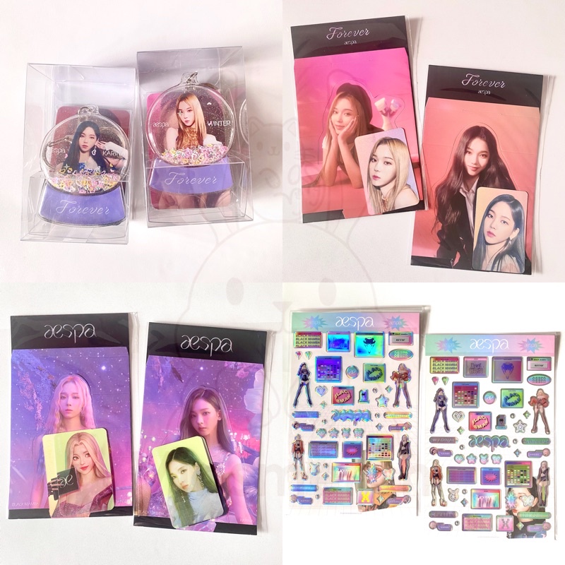 [READY] AESPA WINTER KARINA SHAKER KEYRING LENTICULAR HOLOGRAM PC SET EPOXY STICKER BLACK MAMBA FORE