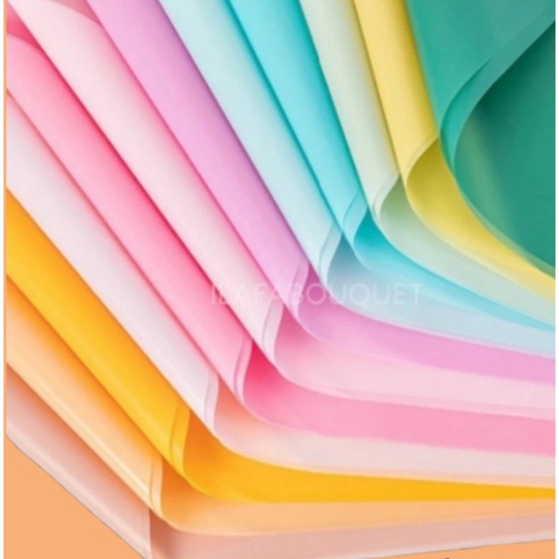 

[5 LEMBAR] [1 LEMBAR] SOFT PLAIN 1 WARNA 2 SISI ATAS DAN BAWAH BOUQUET PAPER | KERTAS BOUQUET | CELLOPHANE PAPER | KERTAS CELLOPHANE