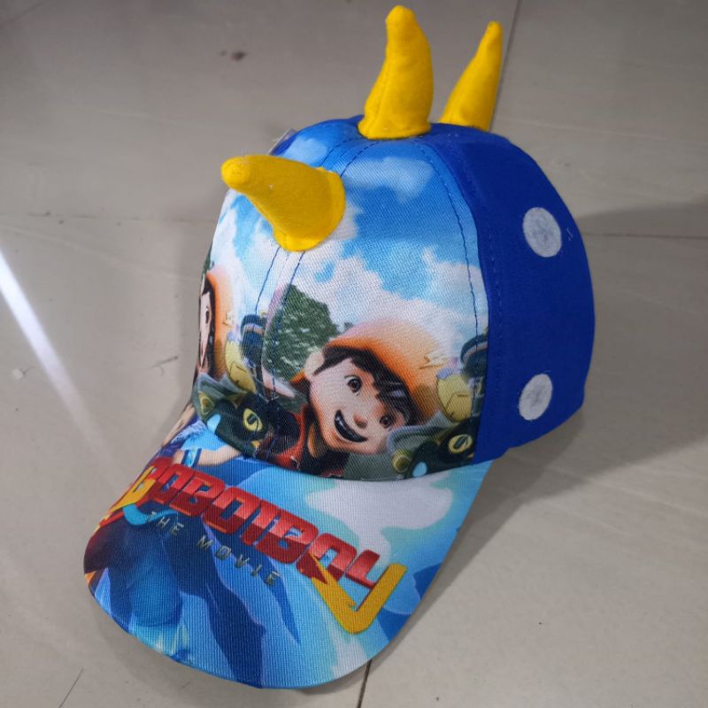 Topi Anak Baseball Model Karakter Boboiboy Laki laki dan perempuan usia 3-7 tahun-Biru print