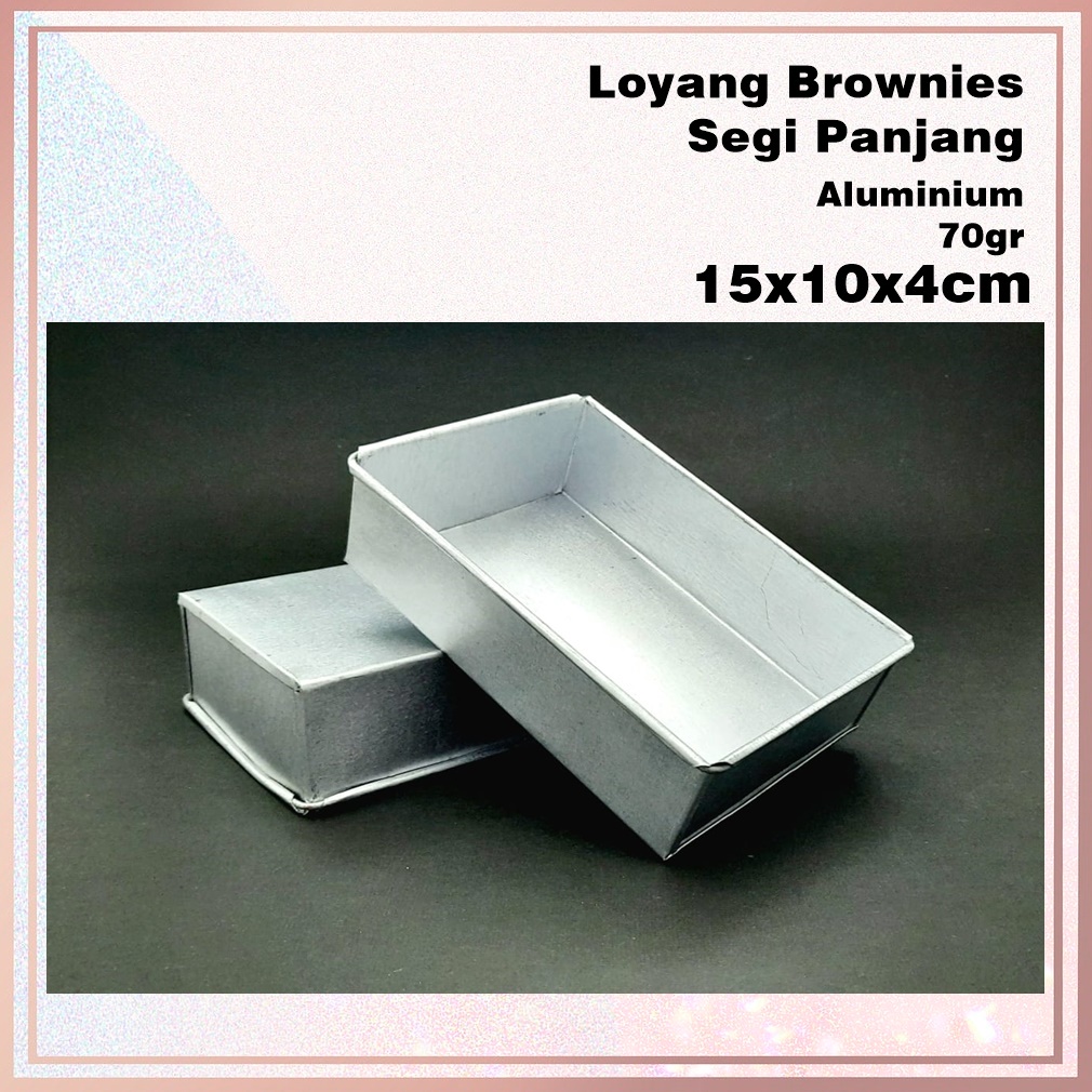 Loyang Kue/Brownies/Oven Segi Panjang  Aluminium 15x10x4cm