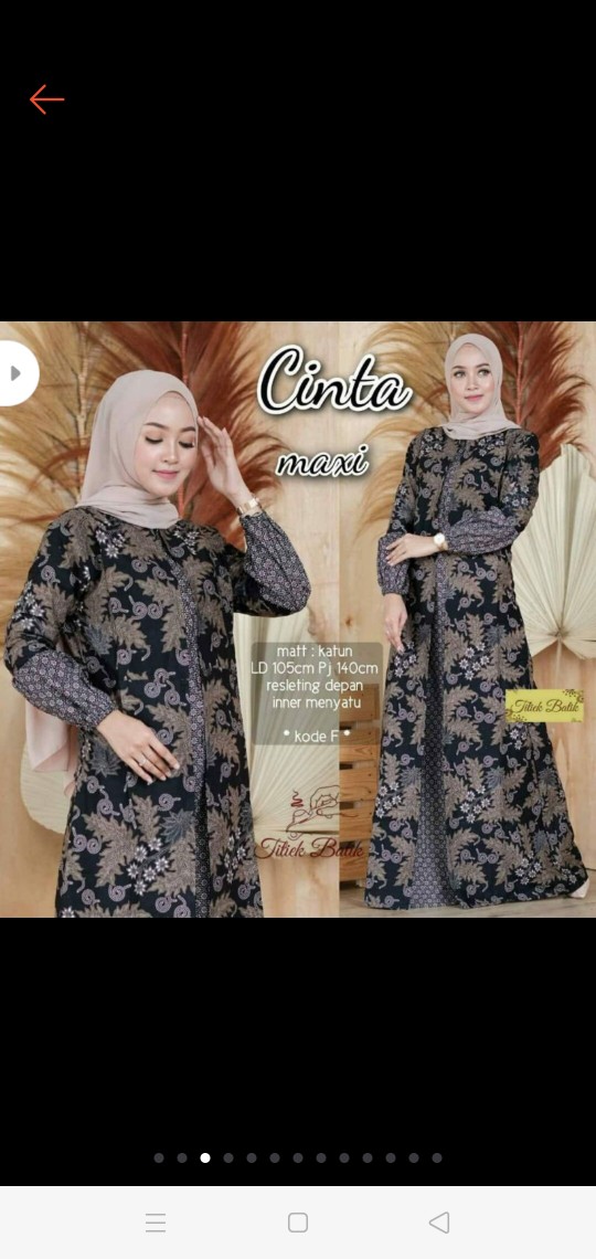 Gamis Batik Sriwedari Maxi Bumil/busui Katun Sogan Allsize & Jumbo