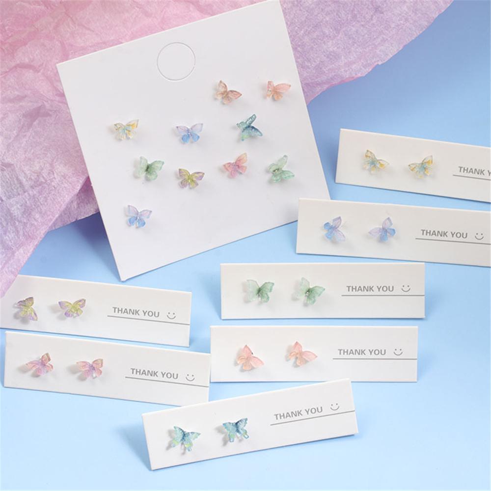 TOP Butterfly Stud Earrings Set Perhiasan Pesta Resin Temperamen Minimalis Shiny Earring