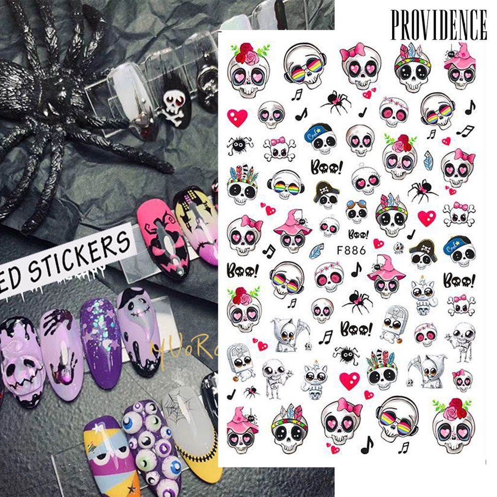 Stiker Kuku Motif Natal / Halloween Ultra Tipis Tidak Pudar Untuk Dekorasi Nail Art DIY