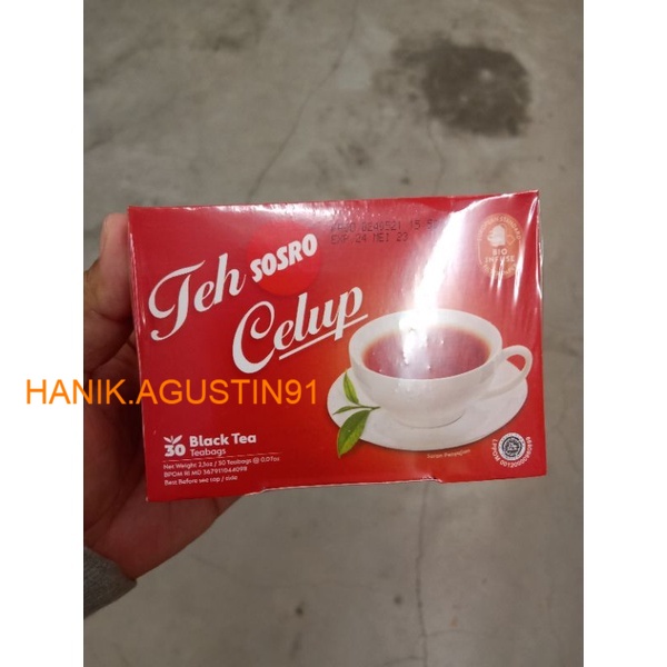 

Teh Celup Sosro Kotak isi 30 kantung bag Black Tea