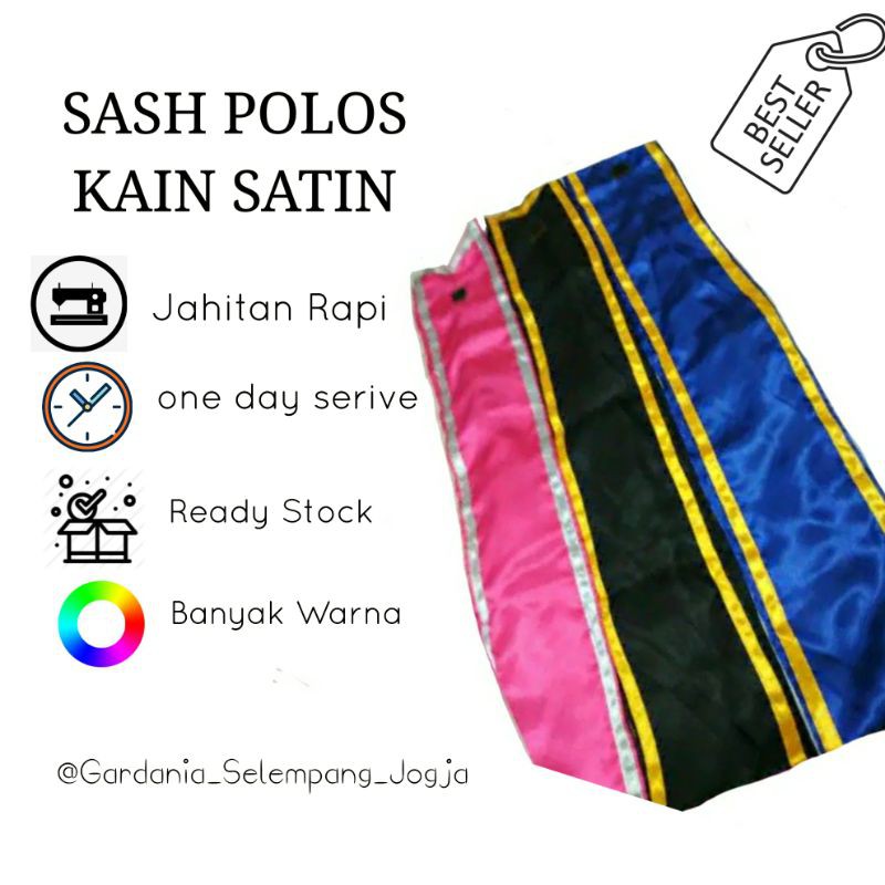 SELEMPANG WISUDA SATIN POLOS | TANPA NAMA