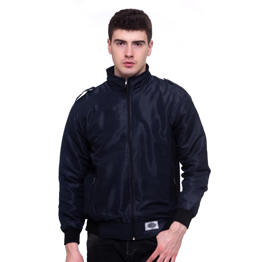 HEYLOOK Official - Jaket Pria Harrington Jaket Semi-Waterproof Smith Pria Jaket Motor Taslan-*SMITH NAVY XL