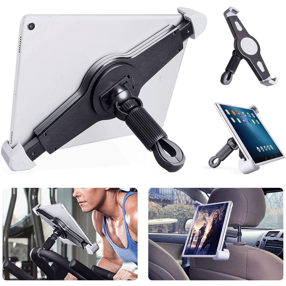 Fleksibel Tablet Treadmill Stand Mount Holder In-door Spinning Bike dengan Handlebar Holder untuk iPad 9.5-14.5 inch Tablet PC Holder