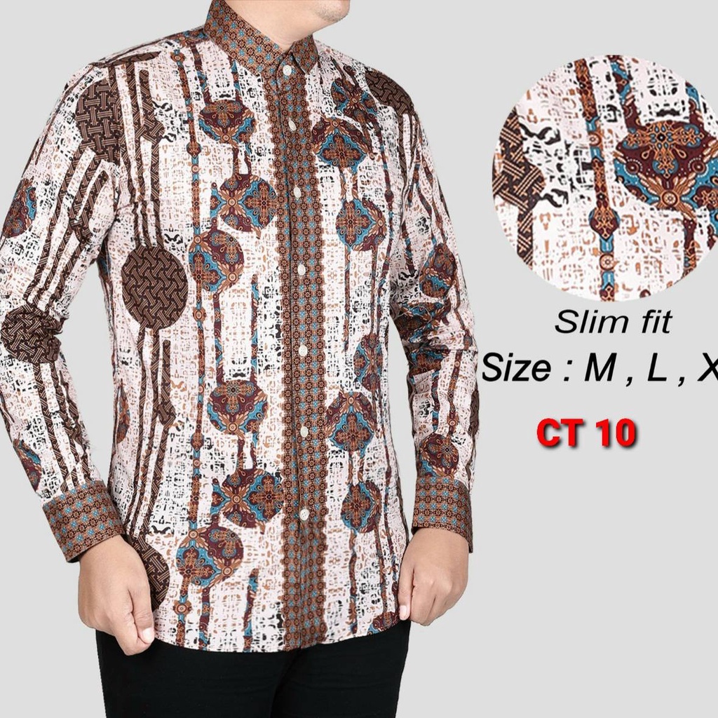 CBL 1091 HEM KEMEJA BATIK PRIA SLIM FIT LENGAN PANJANG COLIN DION