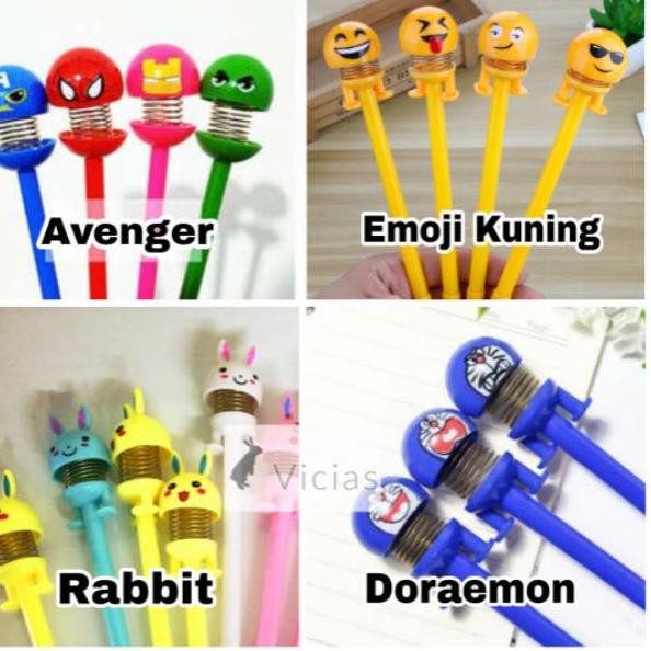 

AI PEN03 - Pulpen Pena LED Lampu Import Unik karakter EMOJI Spring Doll AI Big Sale