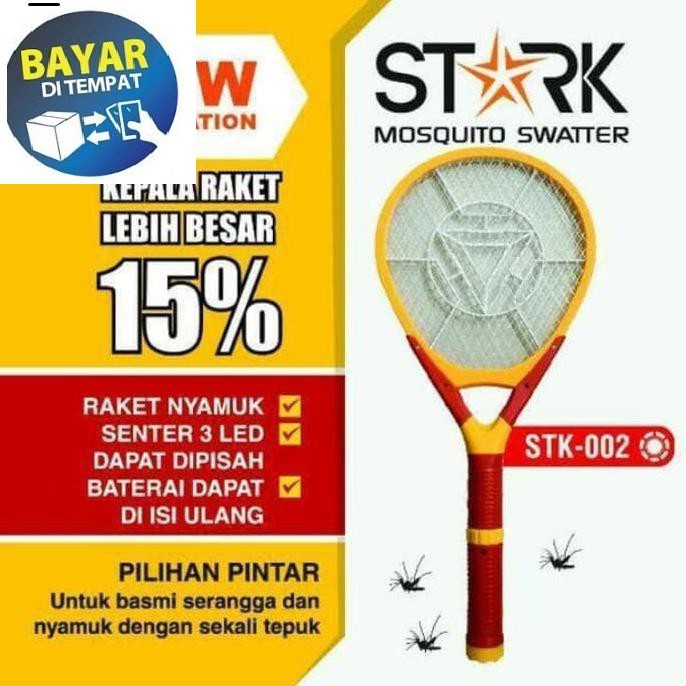 Stark Raket Nyamuk STK-002 3 in 1 - 2500 Volt - Orange