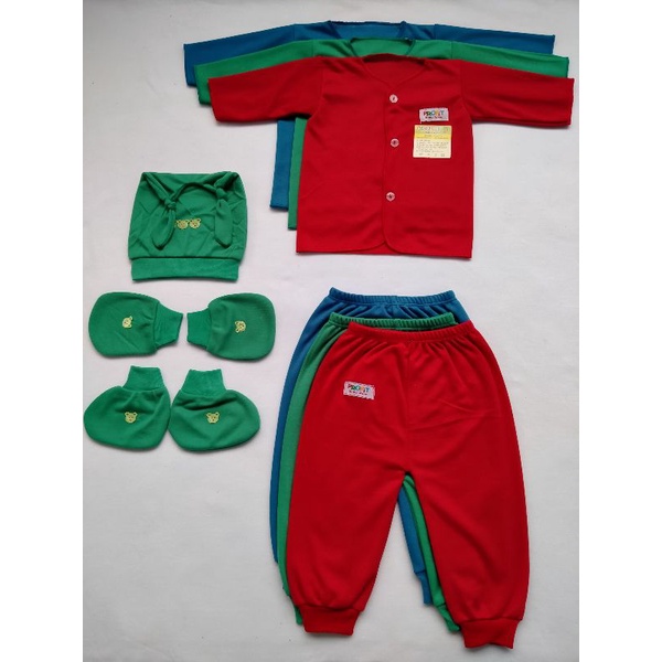 (11 Pcs )Paket Baju Celana Bayi + Topi+STK Newborn