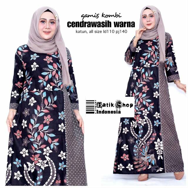 Gamis Kombi Cendrawasih Warna Batik Kombinasi Baju Muslim Kondangan Kerja Kasual Kantoran Formal Shopee Indonesia