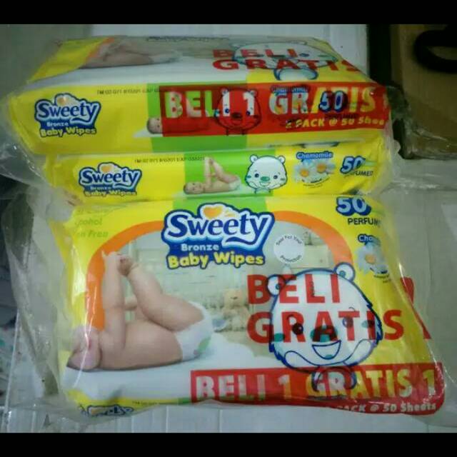 Tissue Basah Sweety Bronze Baby Wipes Perfumed 50 Sheets I tisu basah bayi sweety bronze