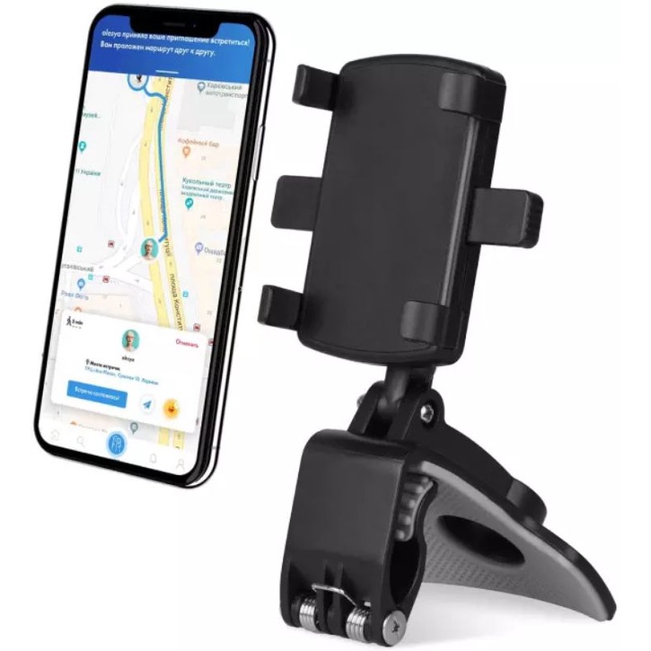 Phone Holder Mobil 4 in 1 Dudukan Hp di dashboard sunvisor rearview kaca belakang Universal Tripod Jepit Serbaguna