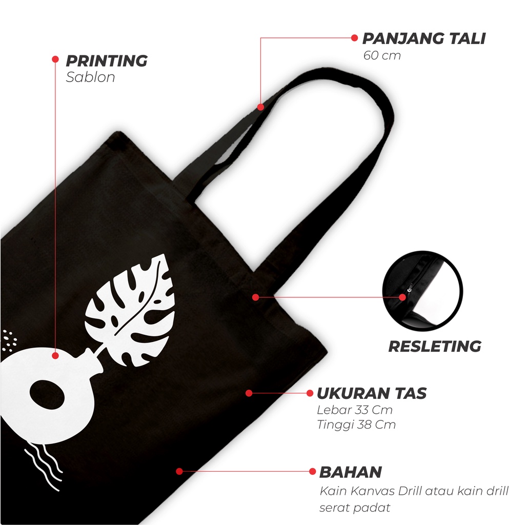 Sevine Totebag Tas Wanita Tote bag Resleting Girl Nordic Black Series Hitam - BN9