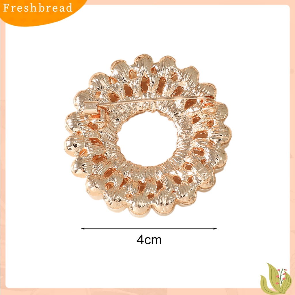 Terlaris Women Round Faux Pearl Rhinestone Decor Brooch Pin Corsage Fashion Accessory