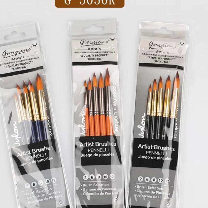 

Terbaru - Giorgione Brush Set 5 pcs G-5050R Kuas Lukis Nylon