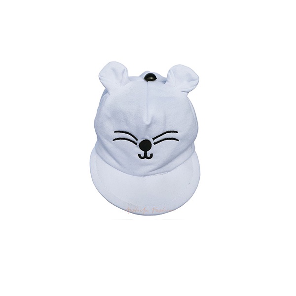 Topi Baseball Bayi Laki Laki Perempuan 0 - 12 Bulan 6 Bulan Baru Lahir Topi Anak Bayi Karakter Kucing Lucu Murah Topi Bayi Cowok Cewek-Putih