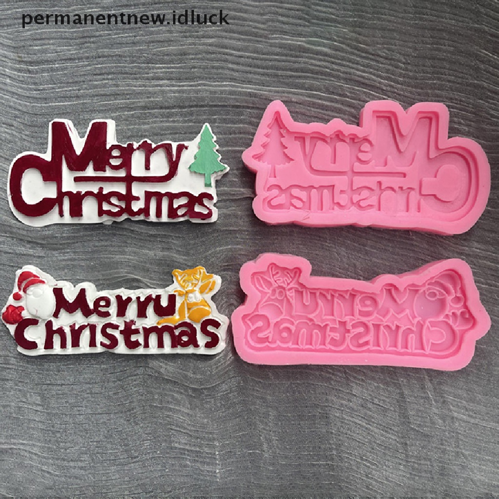 1 Pc Cetakan Kue / Coklat Bahan Silikon Desain Alfabet Natal