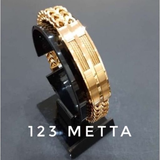 Gelang Rantai Pria Plat Gold Anti karat Rantai Stainless steel