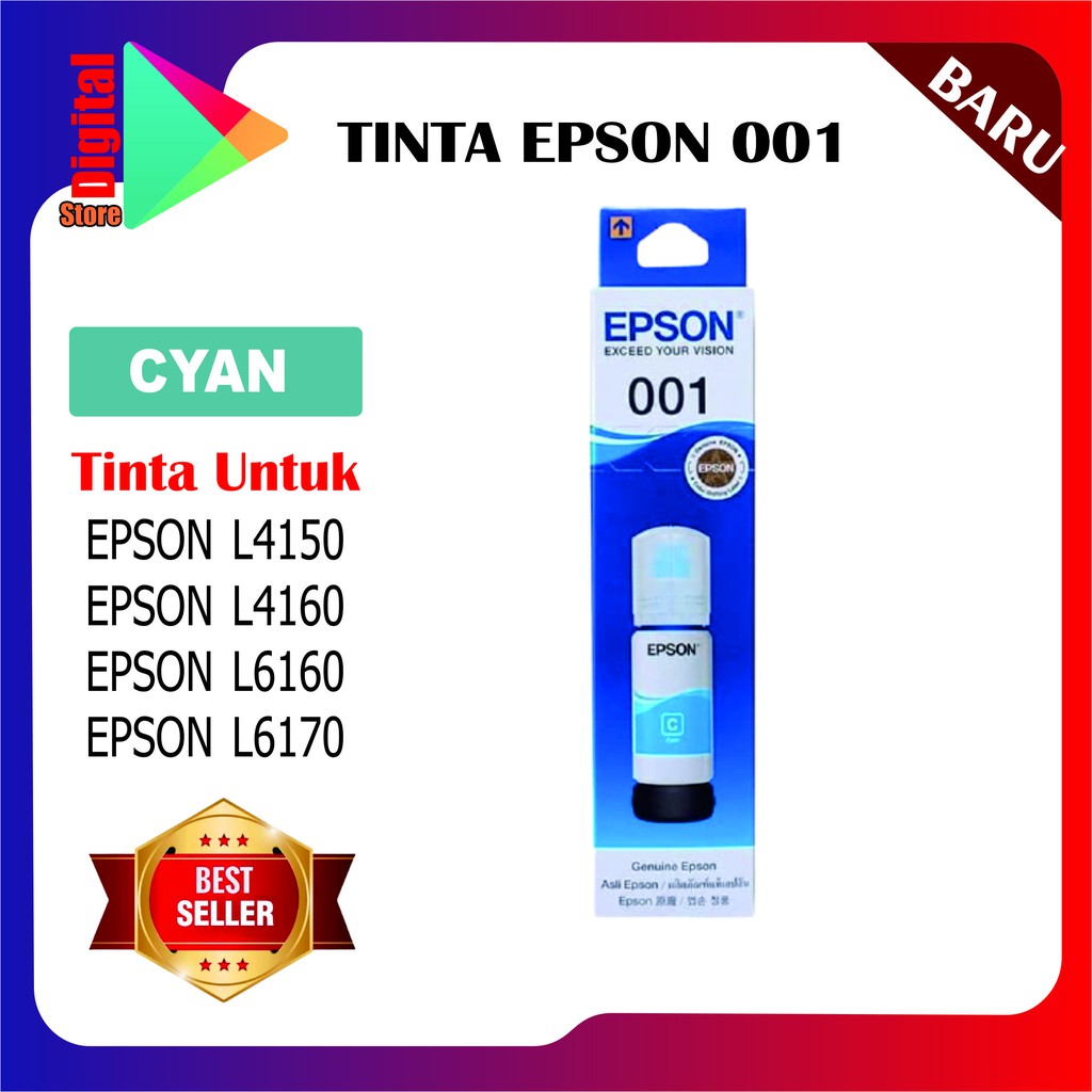Tinta Epson 001 PREMIUM(COMPATIBLE) L4150 L4160 L6160 L6170 L6190 - BIRU