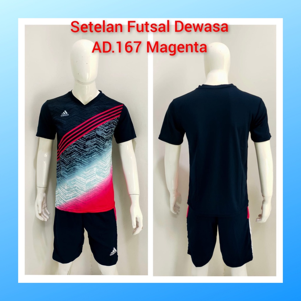 jersey futsal pria kaos sepak bola baju dan celana setelan wanita dewasa t-shirt outfit seragam jarsey kostum olahraga pakaian apparel print sport jersy soccer casual jersi suit AD167 magenta