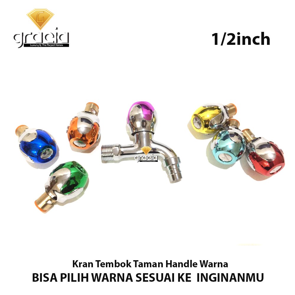 Kran 1/2 Inch Keran Tembok Stainless Hande Warna / Kran Tembok Kamar Mandi / Kran Air