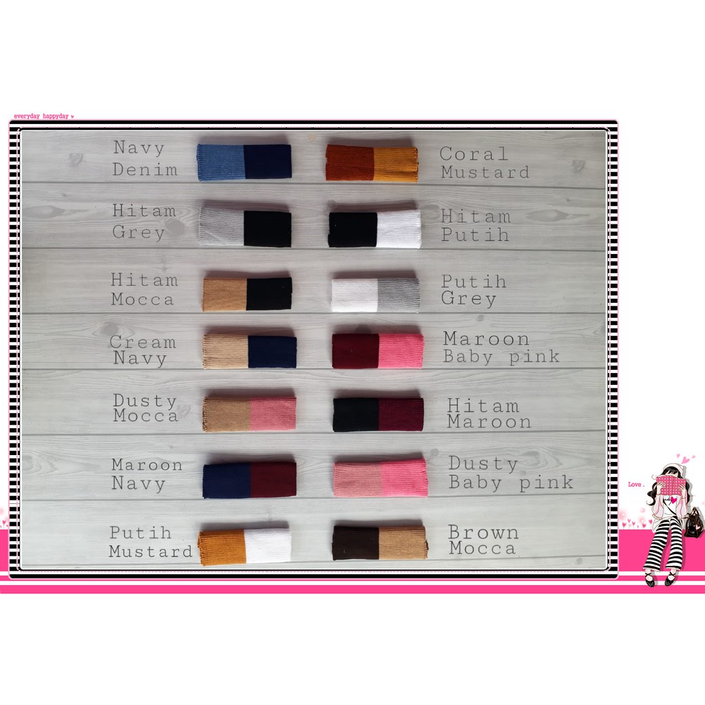 Inner bandana rajut 2 warna | ciput bandana rajut 2 warna | bandana two tone ciput