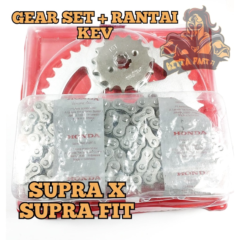 GEAR SET HONDA KEV KUALITAS ORIGINAL HONDA AHM presisi kokoh tidak bunyi atau berisik DIJAMIN MANTAP SUPRA X SUPRA FIT
