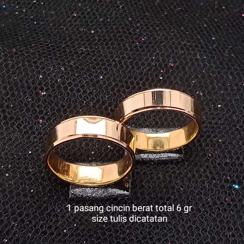 Cincin nikah Emas 17K - 1 Pasang 6 gr Kadar 750 - 154