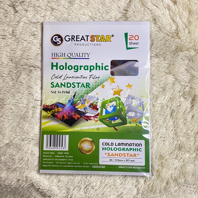 

HJK Cold Lamination Film Holographic Sandstar A4/20