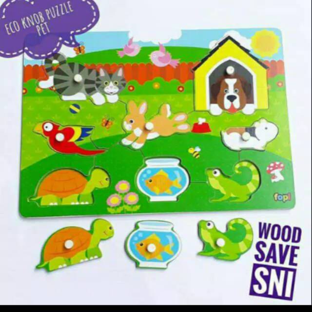 Puzzle knob plastik hewan peliharaan