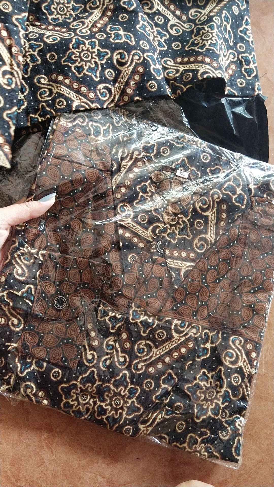 Havi Batik Hrb026 Kemeja Pendek Pekalongan Padi M L Xl Sogan Tulis Halus Kemeja Batik