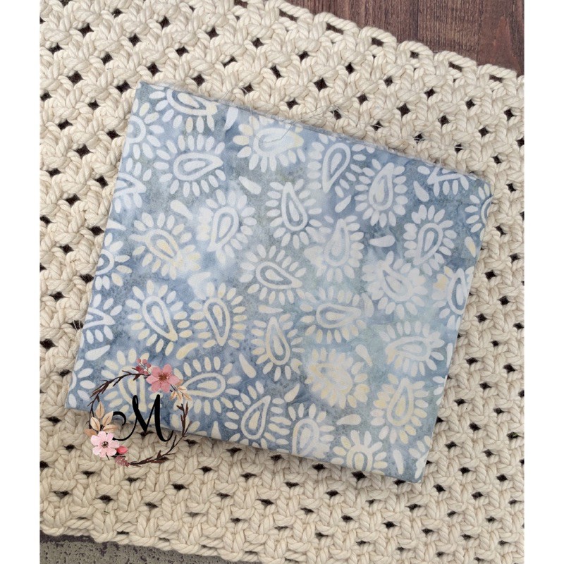 Perca kain katun batik bali - batik smoke - ash