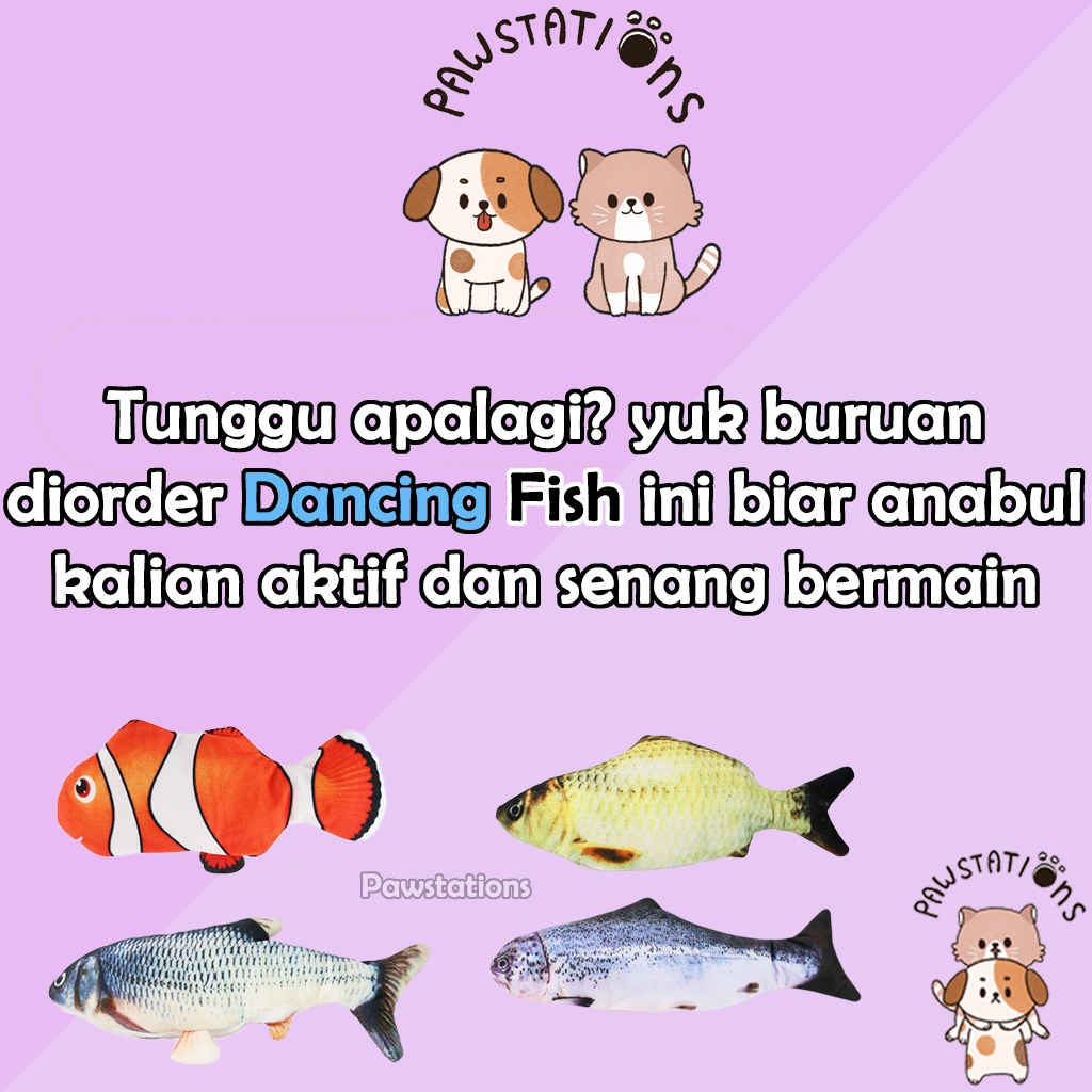 Ikan Mainan Kucing Bergoyang Ikan Bergerak Mainan Kucing Dancing Fish Cat Toy