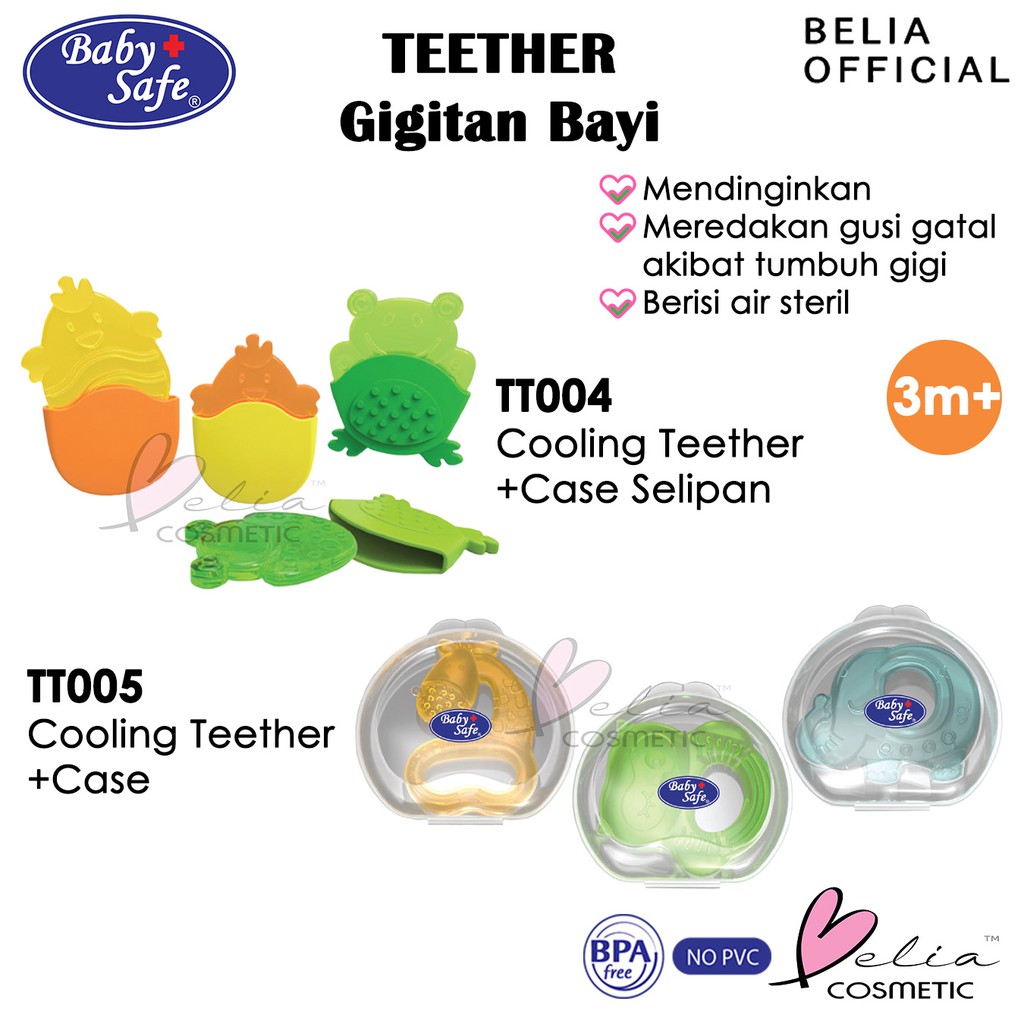 ❤ BELIA ❤ BABY SAFE Cooling Teether, Easy Grip Teether TT 001 002 003 004 005 | gigitan bayi