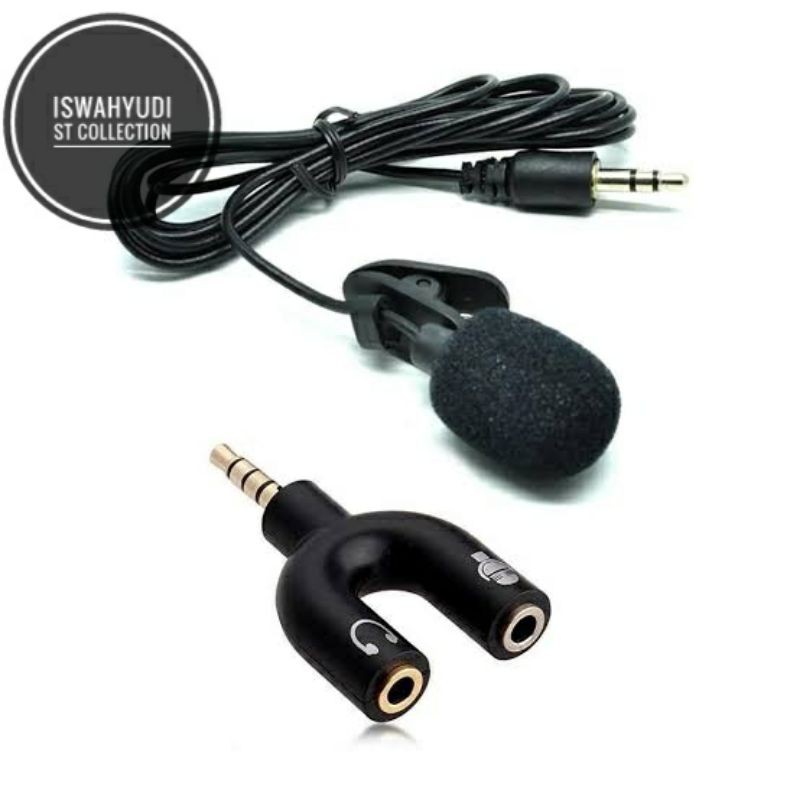 Paket Hemat Audio Splitter + Clip on Mic 3.5 mm