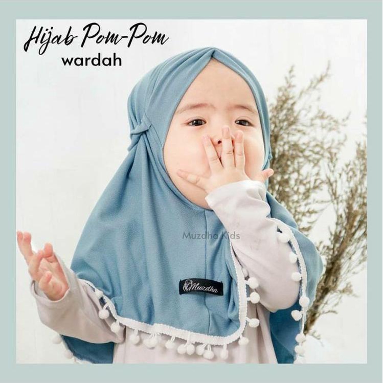 Jilbab Pom Pom Anak Hijab Kids Jersi umur 0-1 thn