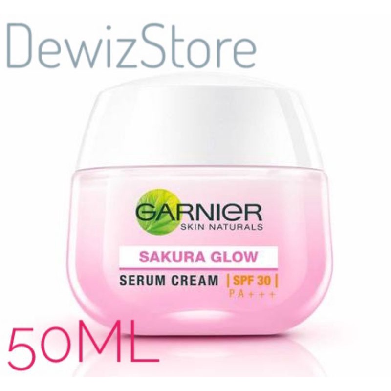 Garnier Sakura Glow Serum Day Cream SPF30/PA+++ Skin Care - 50 ml (Untuk Kulit Cerah Merona)