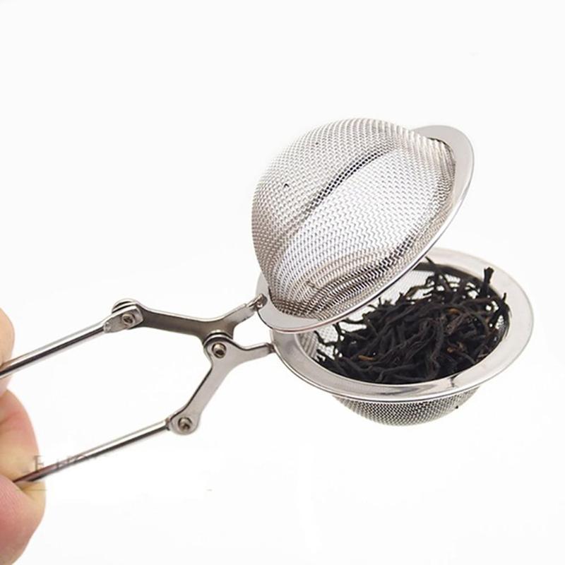 Kitchen Gadget Mesh Teh Kopi Herb Spice Filter Stainless Steel Gagang Panjang Pegangan Saringan Teh Bola Infuser Tea Bag Filter Diffuser Teko