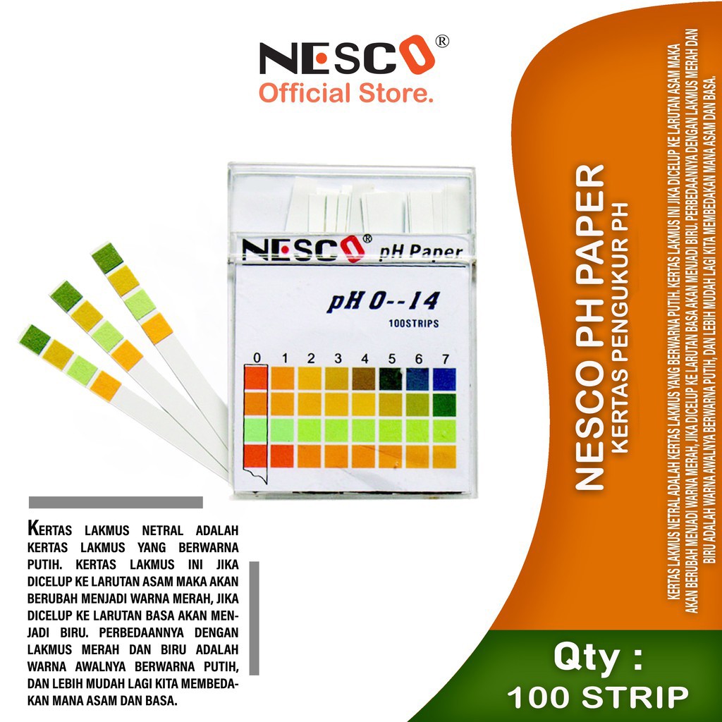 Nesco PH Paper / Kertas Pengukur PH, (100pcs/box), FM, Best Seller