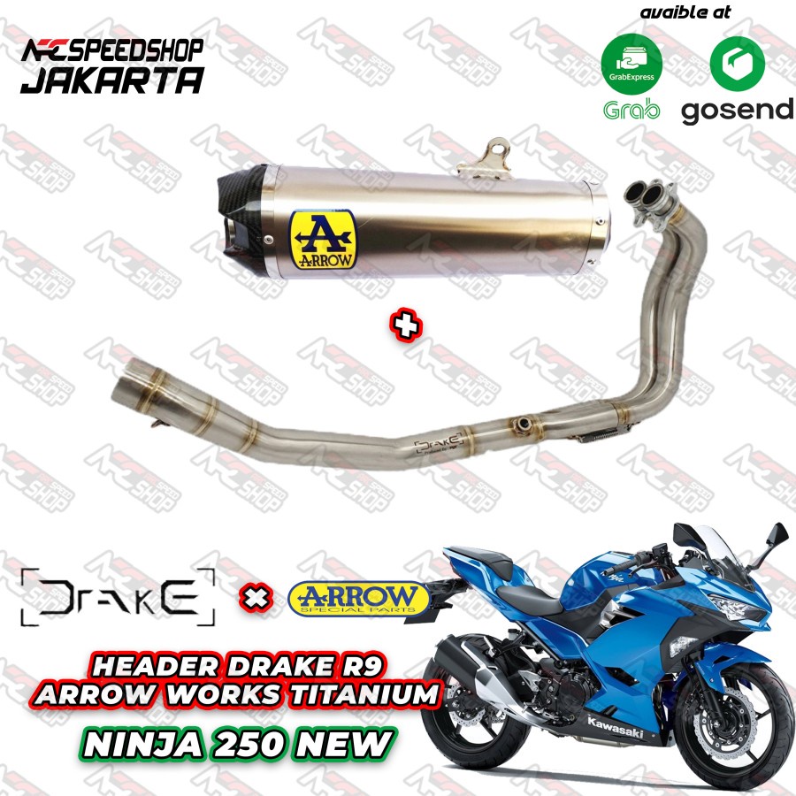Knalpot Arrow Works Ninja 250fi 2018 Titanium Fullsystem