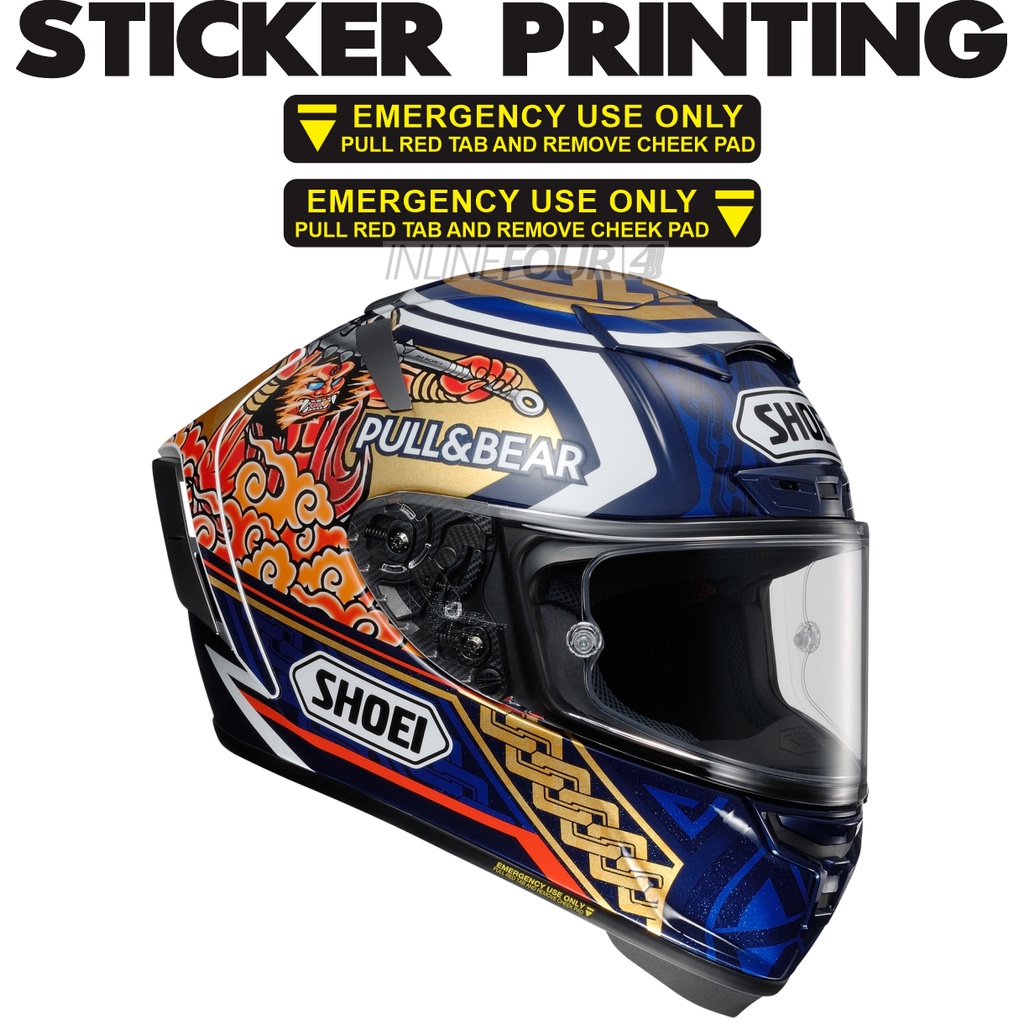

Stiker Printing Cut Helmet Emergency Use Only Sticker Print Cut Pull Tab Helm Termurah