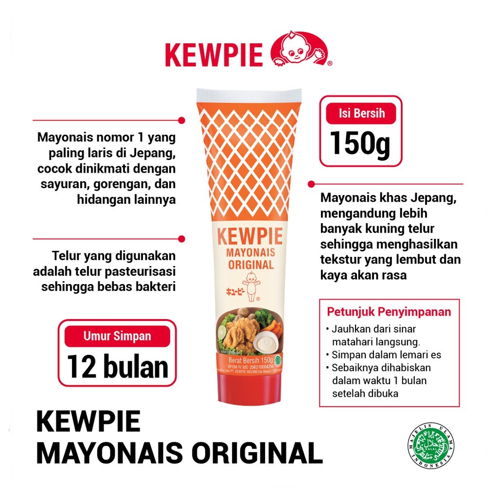 MAYONAIS KEWPIE ORIGINAL 150GR MAYONNAISE COCOLAN MAYONES