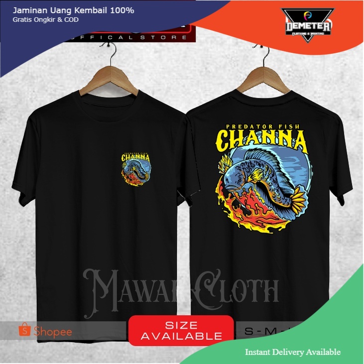 Kaos / Baju SNAKEHEAD THE PREDATOR FISH CHANNA KAOS IKAN CHANNA V.5  Terlaris - Demeter.Cloth