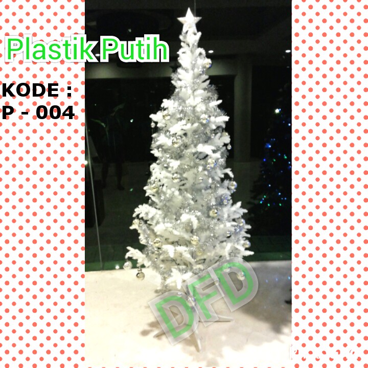 Pohon Natal Tinggi : 1,2 Meter Plastik Putih ( Kode : P-004 )