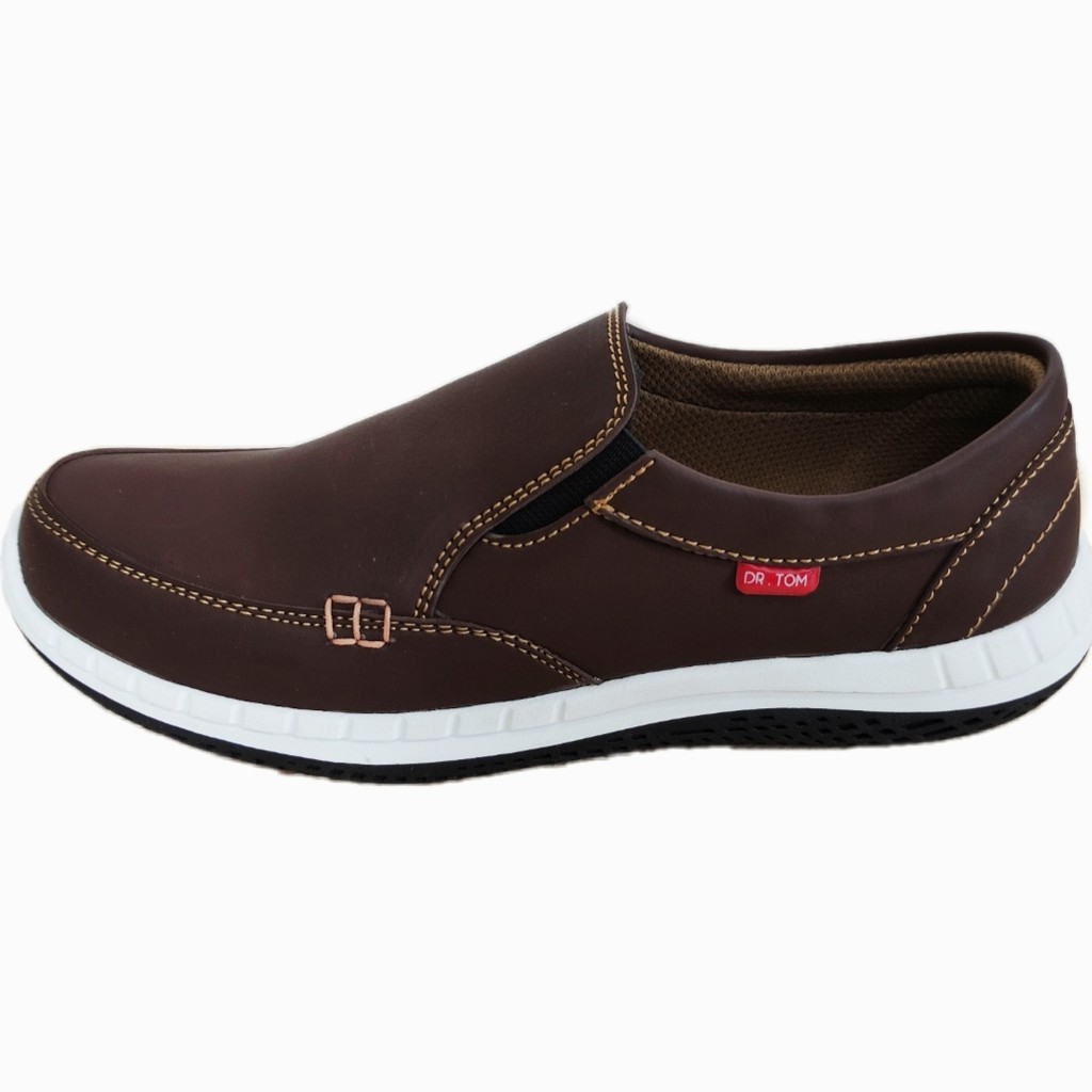 Sepatu Pria Kerja Kantor / Formal Model Slip On Kasual Kulit Sol karet  DR.TOM TM03