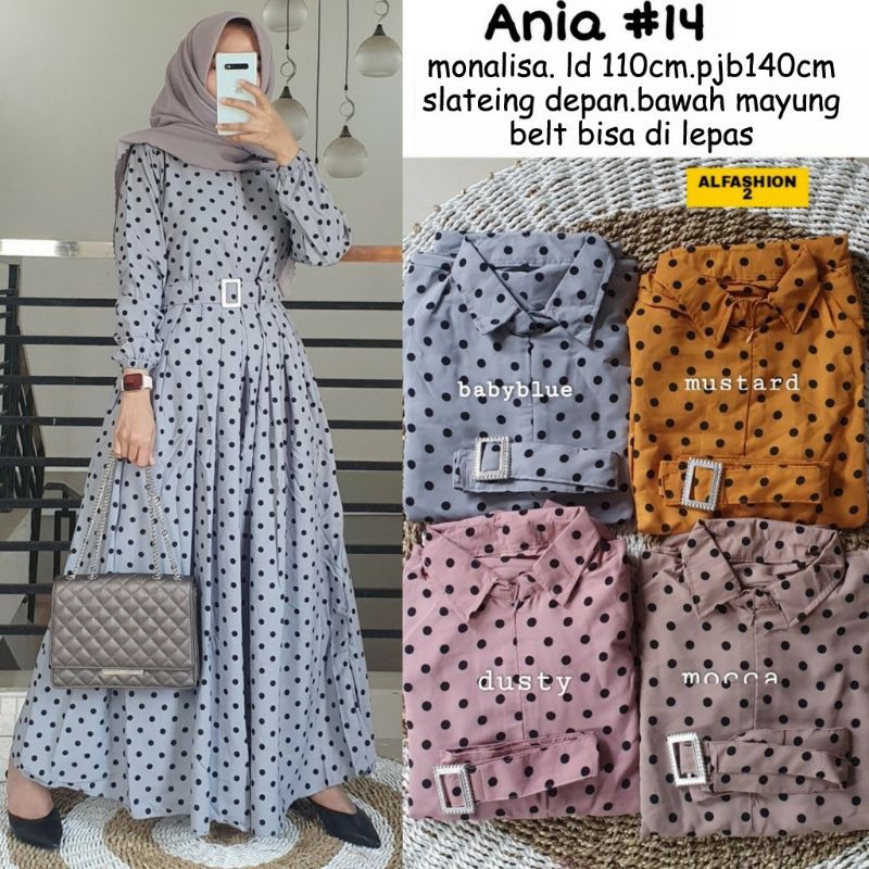 Ania #14 Maxt Polkadot | Gamis Monalisa Ld110 | busui resleting