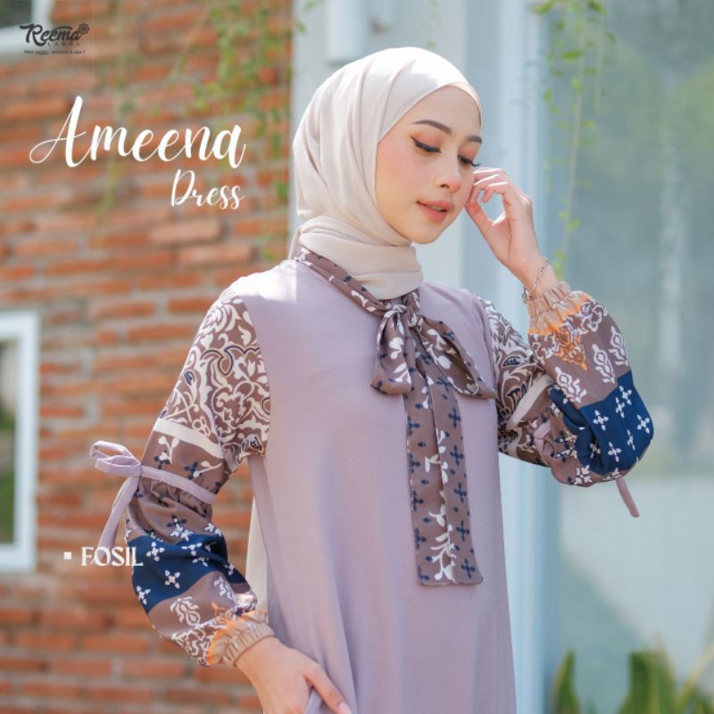 ❤️ZYN❤️READY AMEENA DRESS ORI BY REEMA LABEL GAMIS BUSUI GAMIS POLOS MIX CORAK
